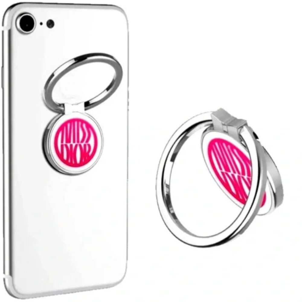 🩷NIB🩷 Dior Miss Dior Phone Finger Ring Holder/Stand Grip Silver Pink